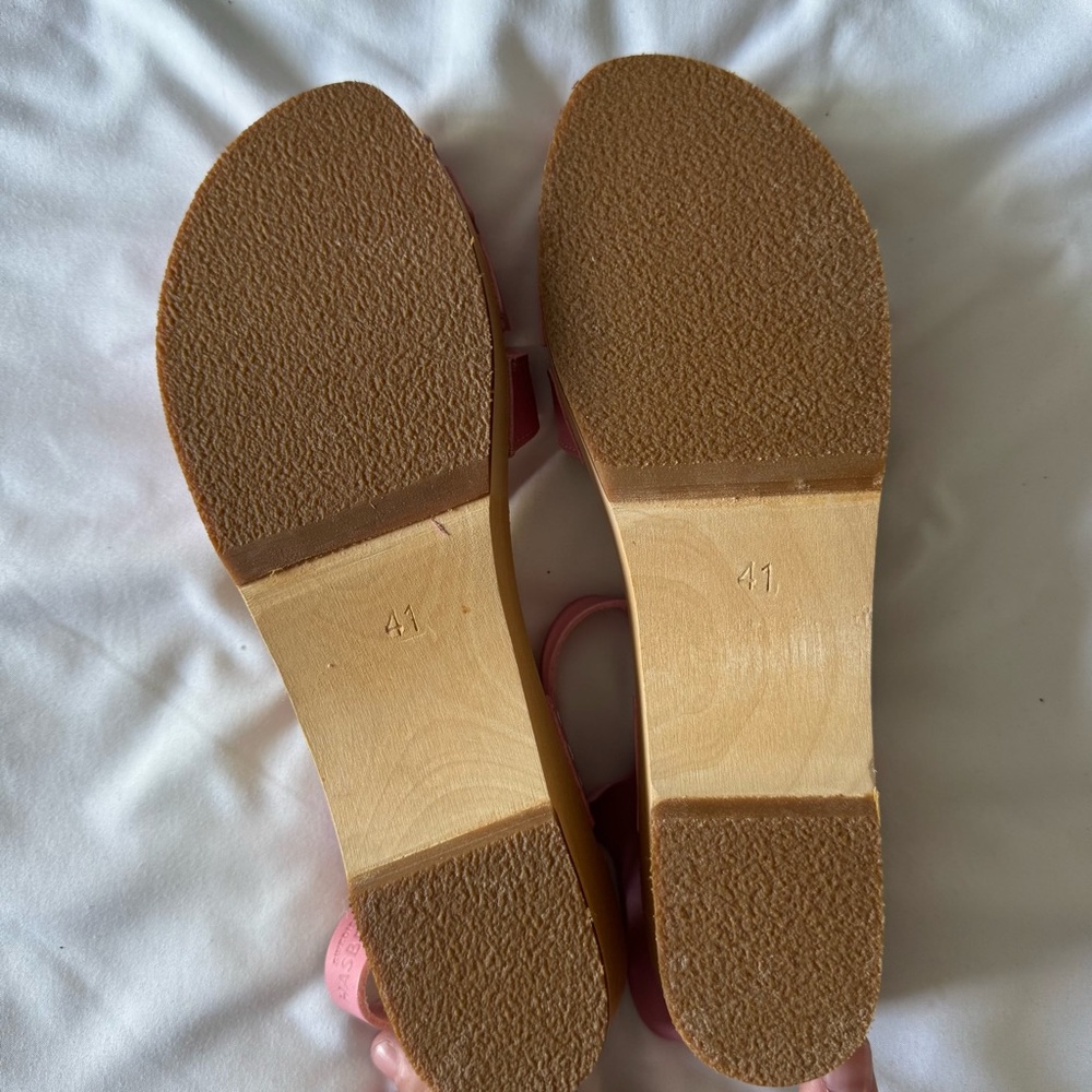 Swedish Hasbeens Pink Cross Strap Debutant Sandal - Picture 6 of 6